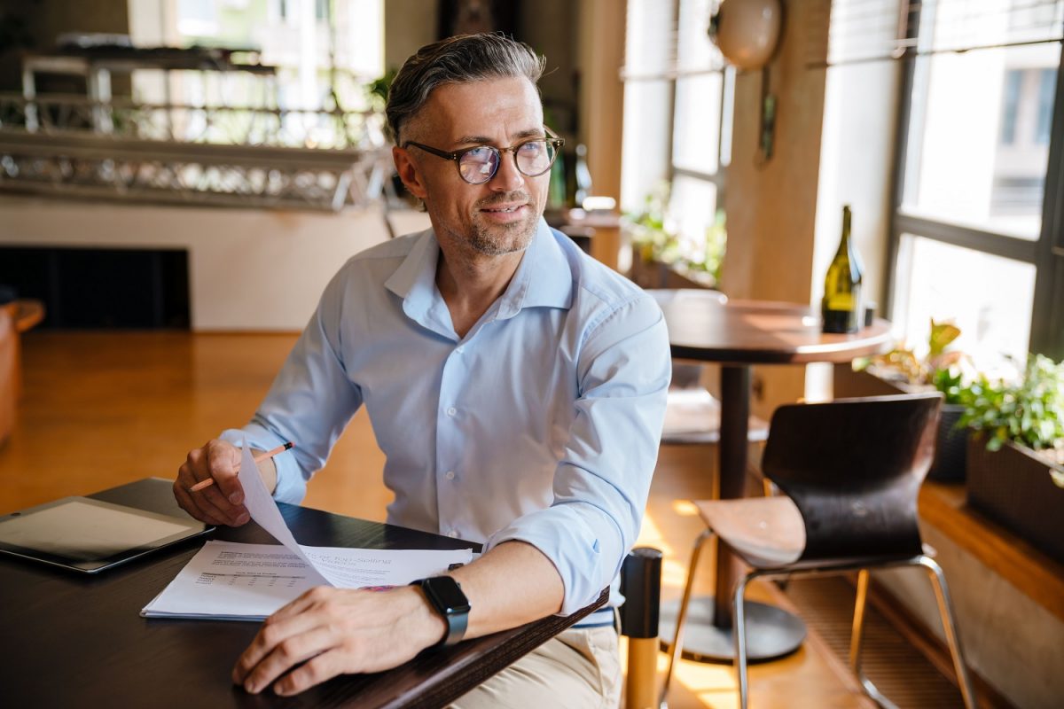 Businessman working with documents