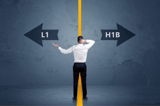 A person choosing between L1 and H1B visa options