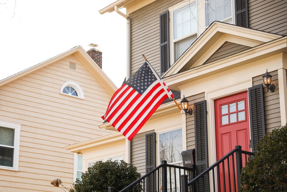 Home with US flag