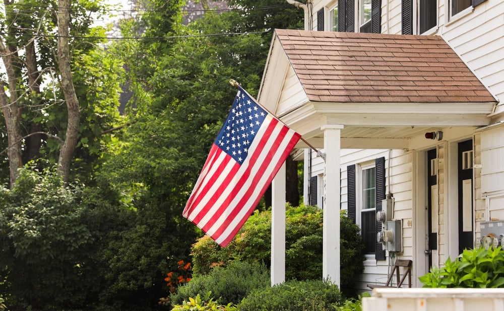 Home with US flag