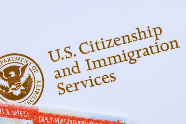 USCIS logo on a piece of paper