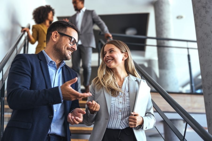 Diverse professionals in an office setting