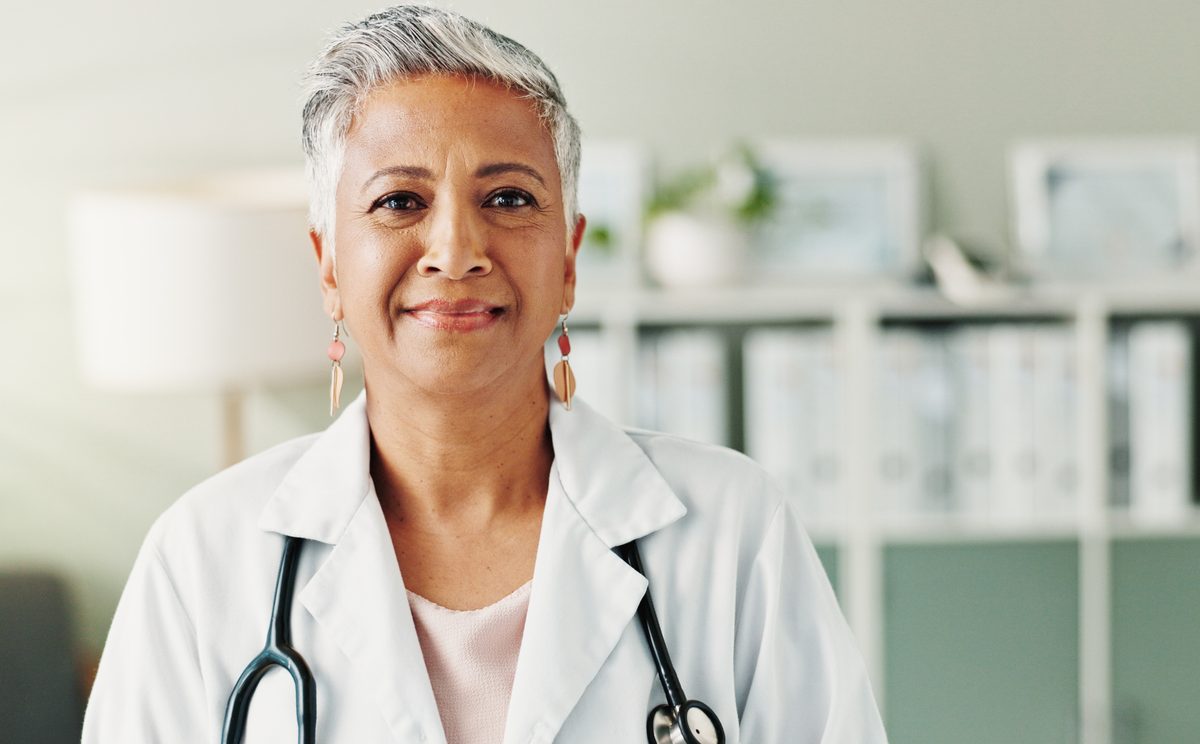 Portrait of a doctor in her office.