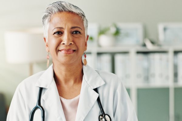 Portrait of a doctor in her office.